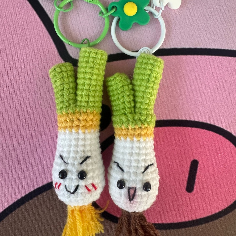 Crocheted Vegetable Keychain set